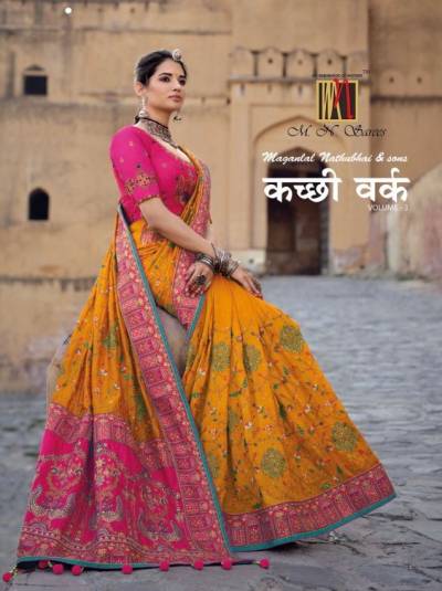 Kachhi Work Vol 3 By MN Designer Wedding Saree Collection